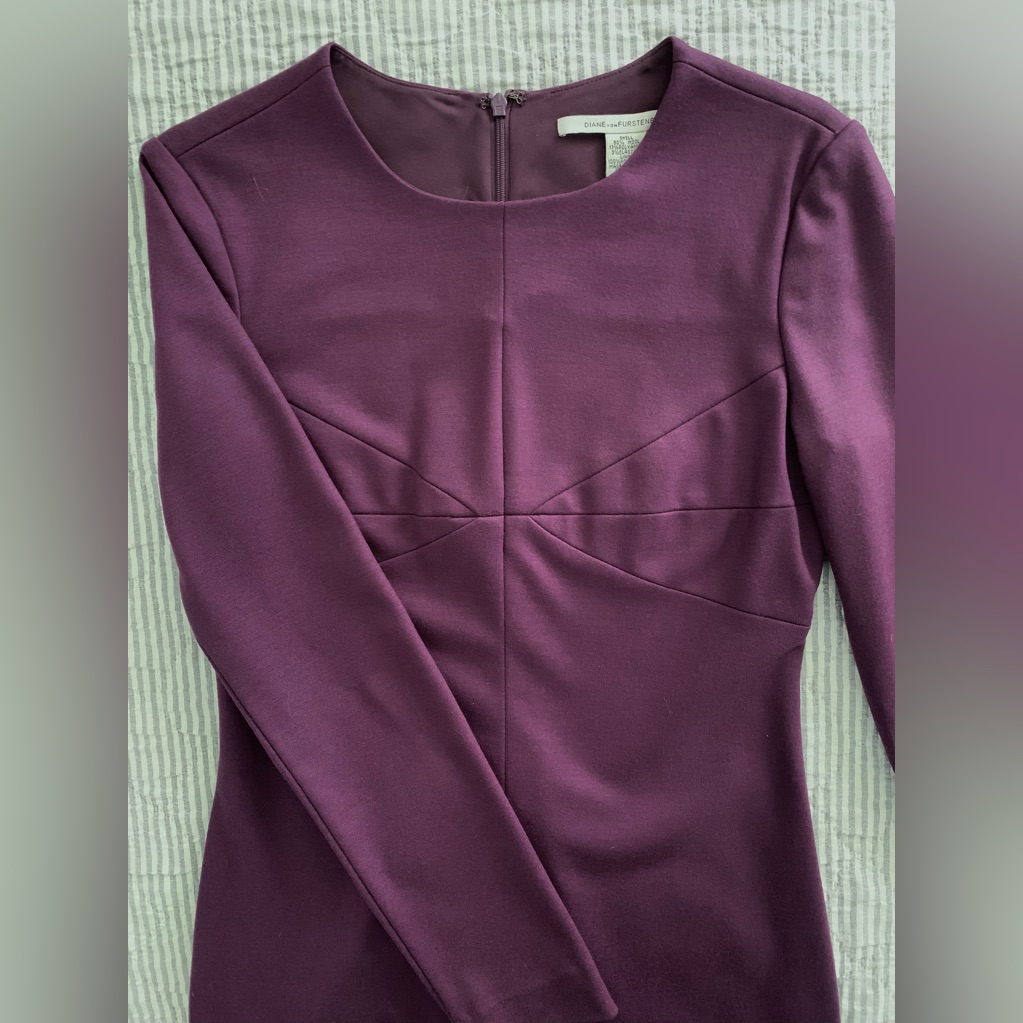 Diane Von Furstenberg Crew Neck Wool Mini Dress, Us Size 6